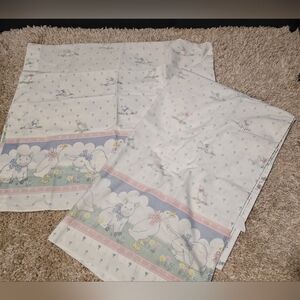 Vintage Fieldcrest French Barn Pattern Twin Sheet And Pillowcases